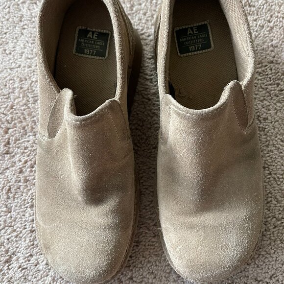 American Eagle 90s vintage gum wedge sole women's size 8 suede slip on. Grunge - Picture 3 of 6